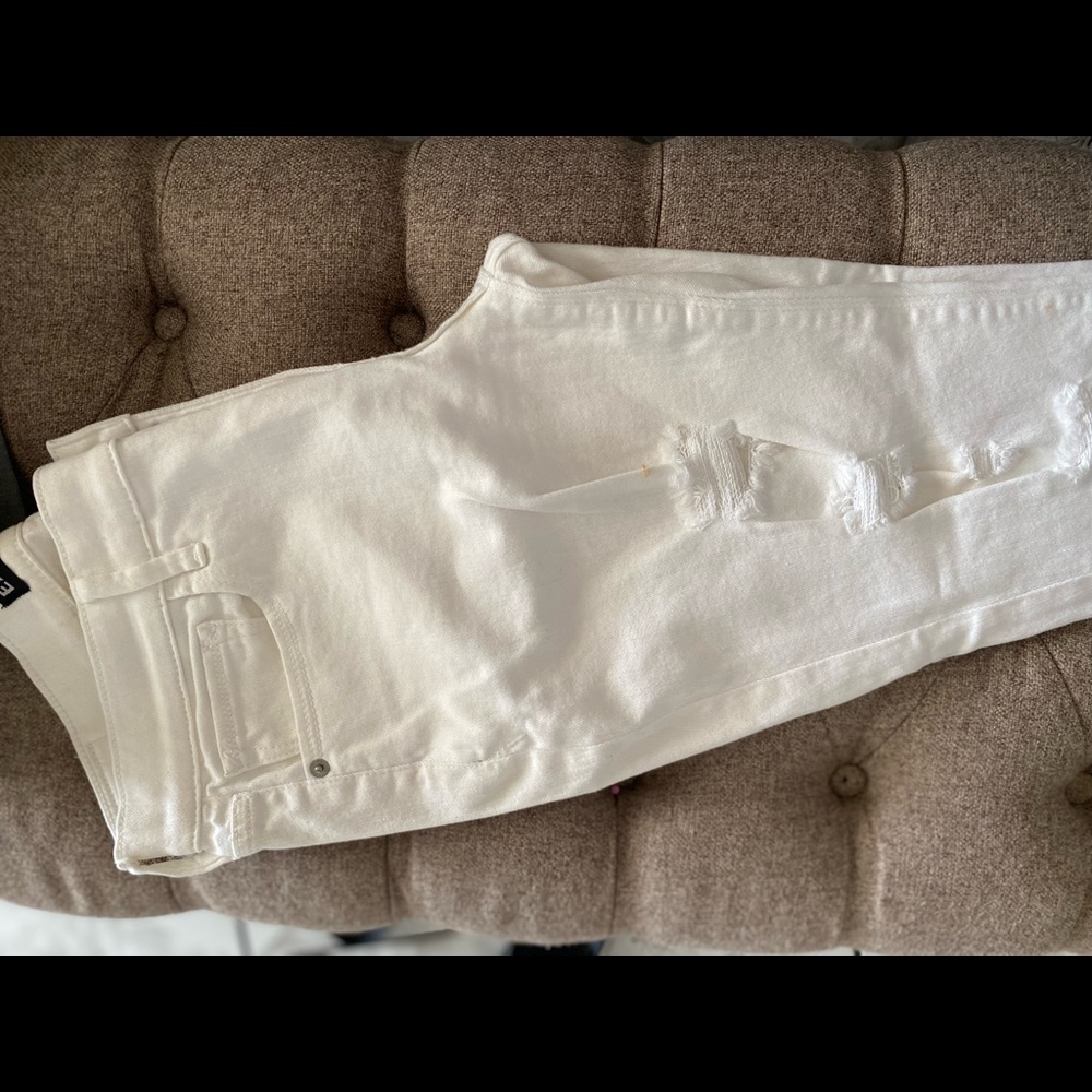 White Express ripped high rise jeans